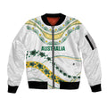 2026 Autumn Rugby Nations Australia Custom Sleeve Zip Bomber Jacket Indigenous Turtle Aboriginal Dot Art