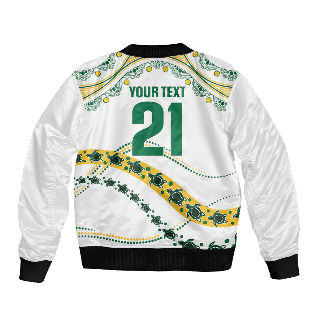 2026 Autumn Rugby Nations Australia Custom Sleeve Zip Bomber Jacket Indigenous Turtle Aboriginal Dot Art