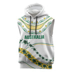 2026 Autumn Rugby Nations Australia Custom Sleeveless Hoodie Indigenous Turtle Aboriginal Dot Art
