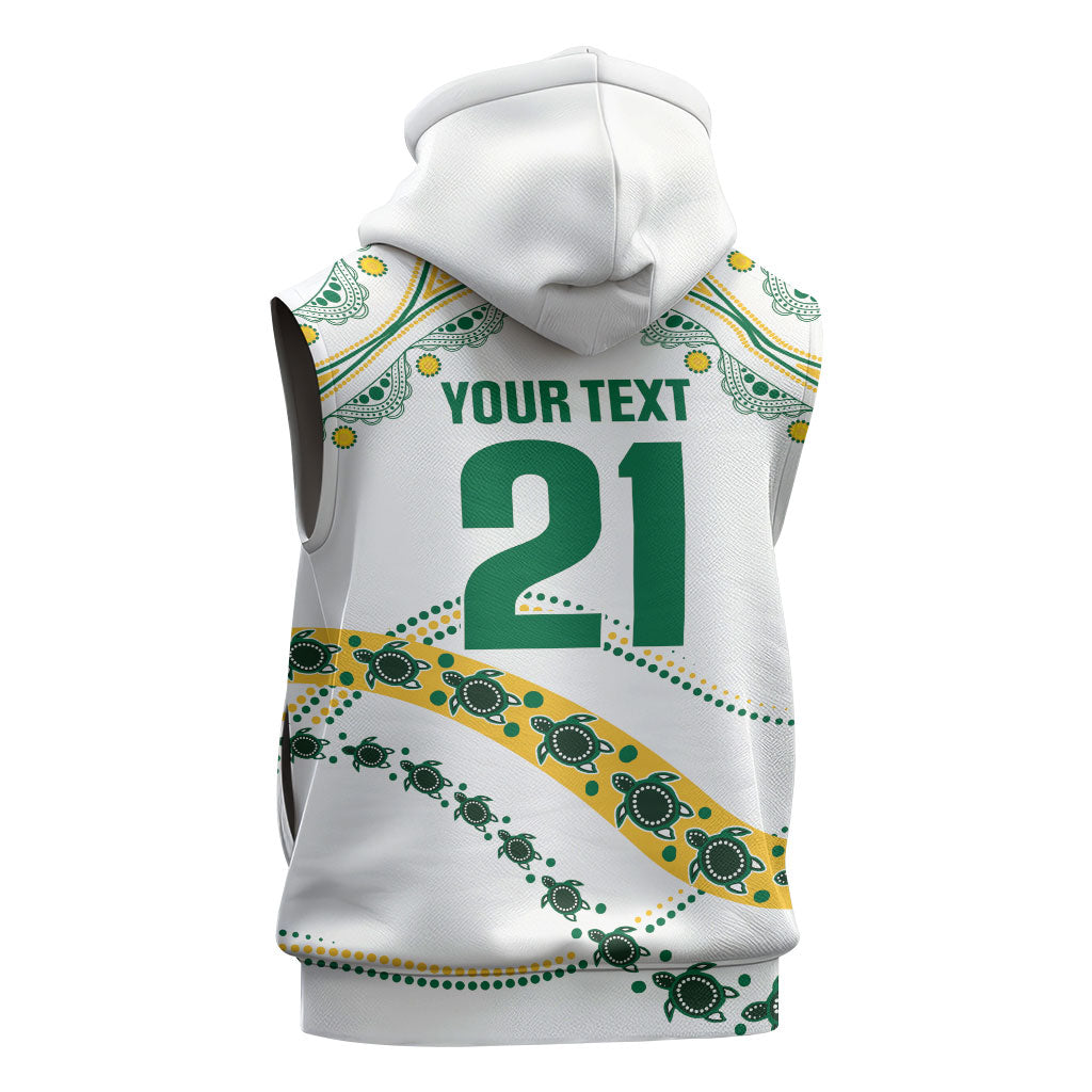 2026 Autumn Rugby Nations Australia Custom Sleeveless Hoodie Indigenous Turtle Aboriginal Dot Art
