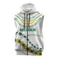 2026 Autumn Rugby Nations Australia Custom Sleeveless Zip Hoodie Indigenous Turtle Aboriginal Dot Art
