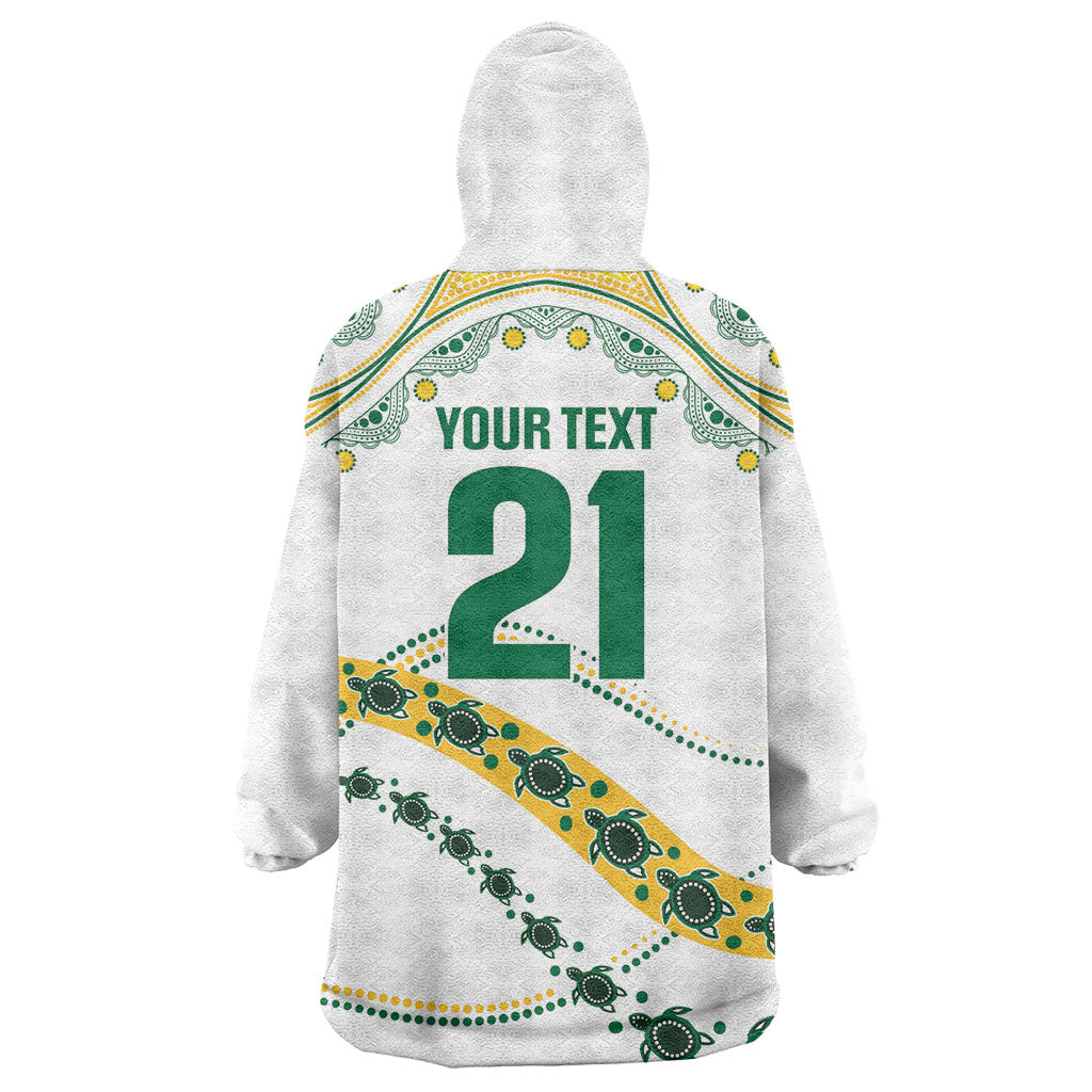 2026 Autumn Rugby Nations Australia Custom Wearable Blanket Hoodie Indigenous Turtle Aboriginal Dot Art