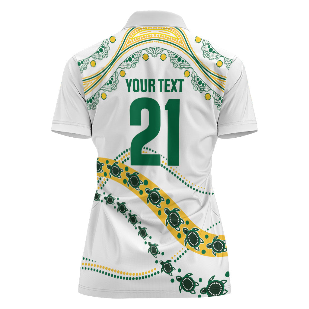 2026 Autumn Rugby Nations Australia Custom Women Polo Shirt Indigenous Turtle Aboriginal Dot Art