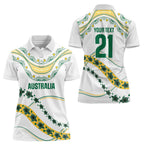2026 Autumn Rugby Nations Australia Custom Women Polo Shirt Indigenous Turtle Aboriginal Dot Art