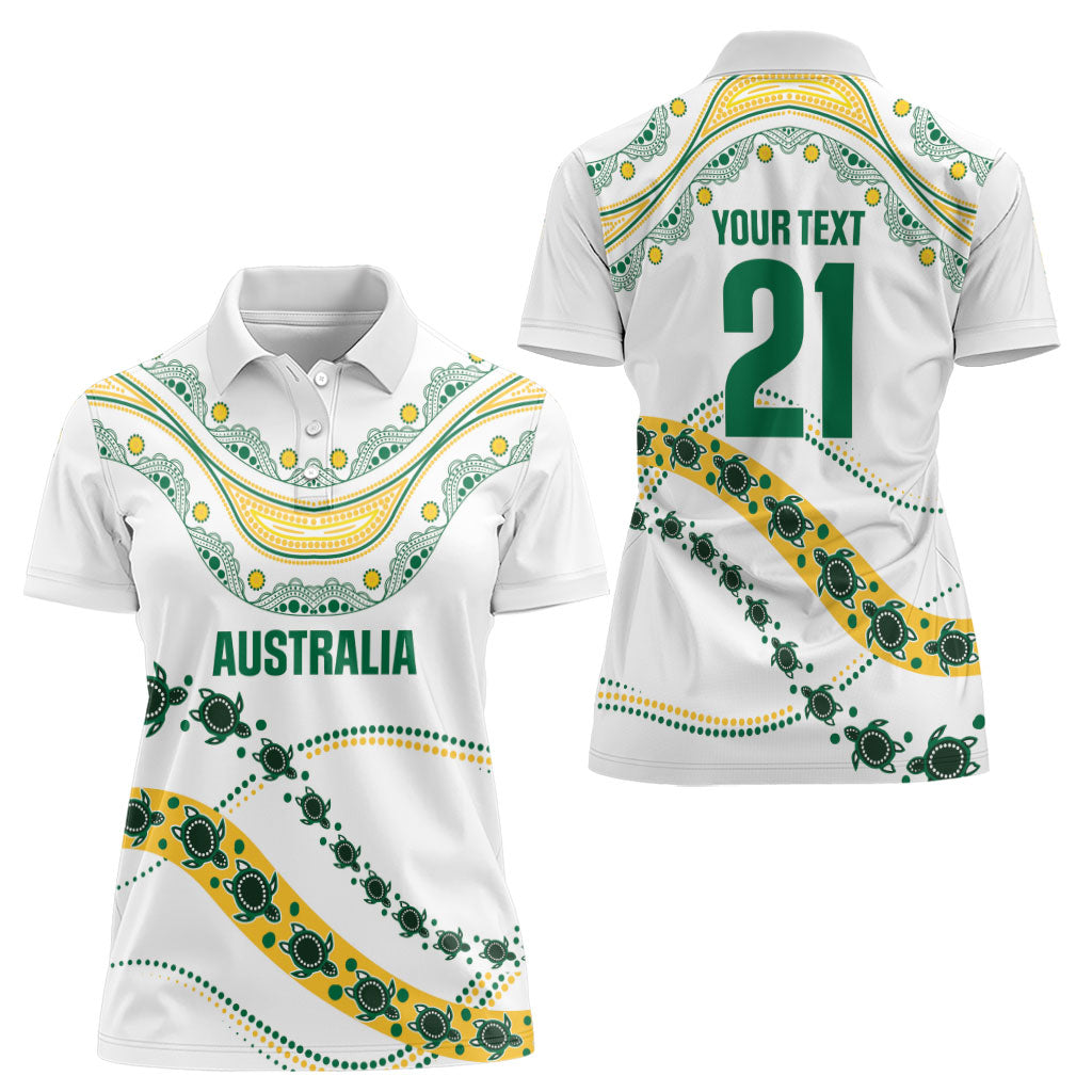 2026 Autumn Rugby Nations Australia Custom Women Polo Shirt Indigenous Turtle Aboriginal Dot Art