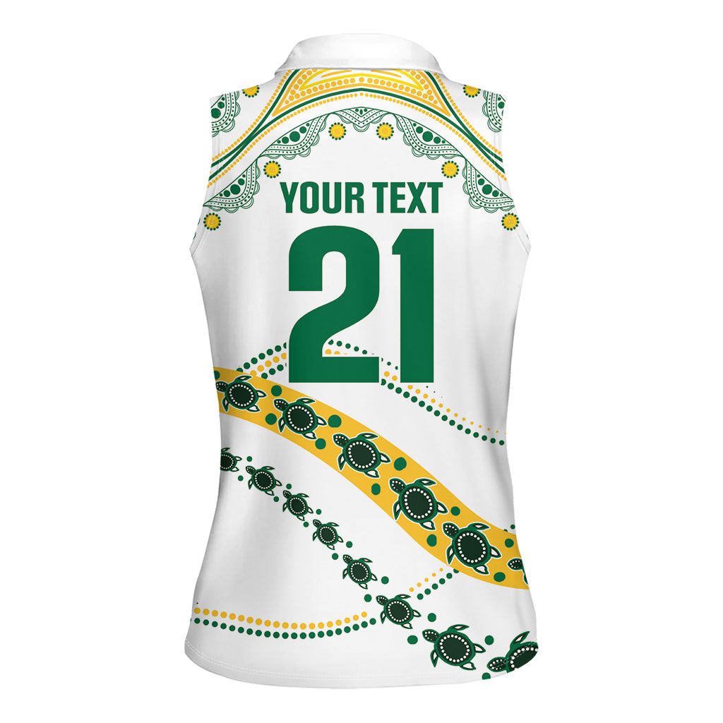 2026 Autumn Rugby Nations Australia Custom Women Sleeveless Polo Shirt Indigenous Turtle Aboriginal Dot Art