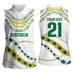 2026 Autumn Rugby Nations Australia Custom Women Sleeveless Polo Shirt Indigenous Turtle Aboriginal Dot Art