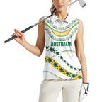 2026 Autumn Rugby Nations Australia Custom Women Sleeveless Polo Shirt Indigenous Turtle Aboriginal Dot Art