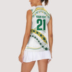 2026 Autumn Rugby Nations Australia Custom Women Sleeveless Polo Shirt Indigenous Turtle Aboriginal Dot Art