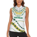 2026 Autumn Rugby Nations Australia Custom Women Sleeveless Polo Shirt Indigenous Turtle Aboriginal Dot Art