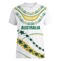 2026 Autumn Rugby Nations Australia Custom Women V-Neck T-Shirt Indigenous Turtle Aboriginal Dot Art