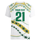 2026 Autumn Rugby Nations Australia Custom Women V-Neck T-Shirt Indigenous Turtle Aboriginal Dot Art