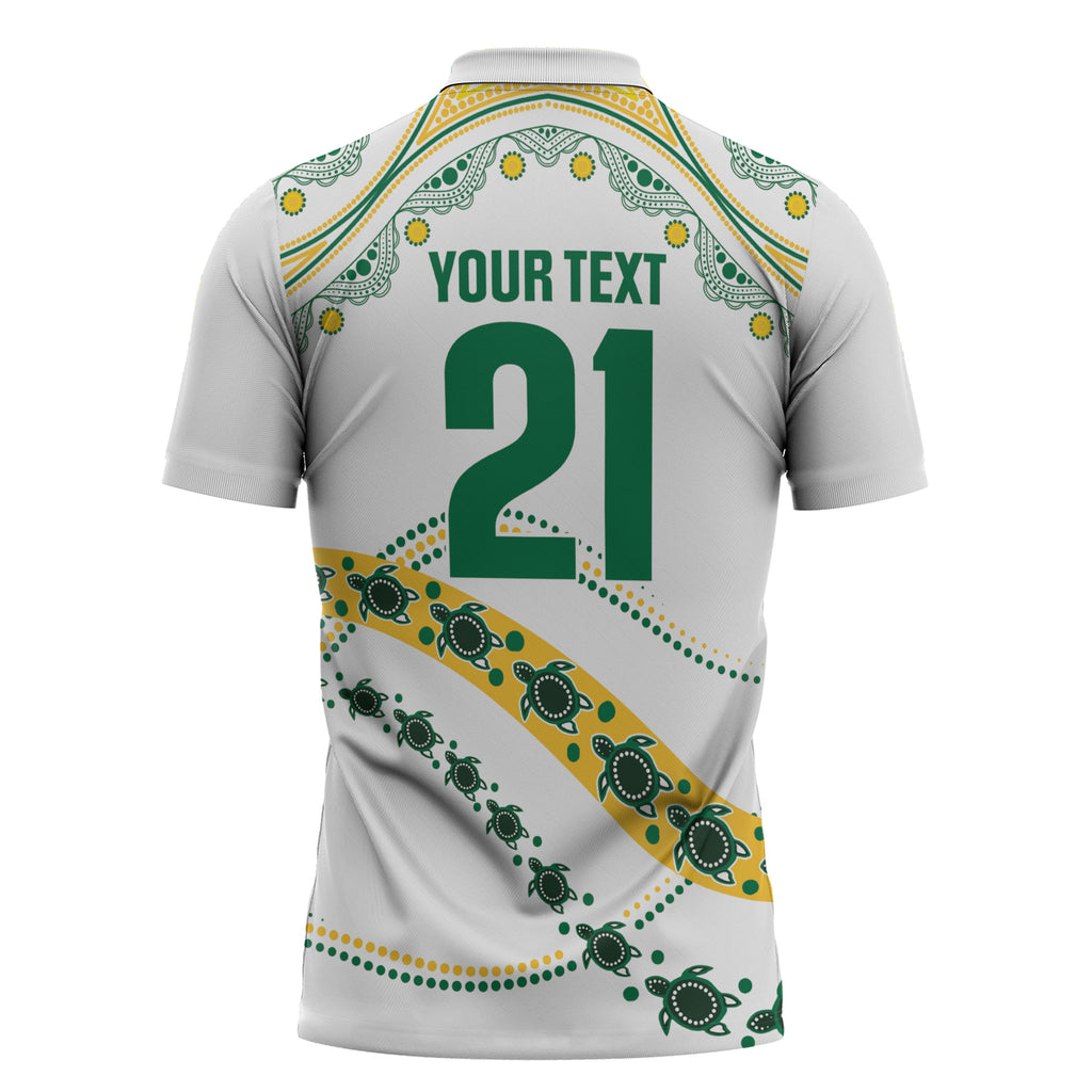 2026 Autumn Rugby Nations Australia Custom Zipper Polo Shirt Indigenous Turtle Aboriginal Dot Art