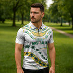 2026 Autumn Rugby Nations Australia Custom Zipper Polo Shirt Indigenous Turtle Aboriginal Dot Art