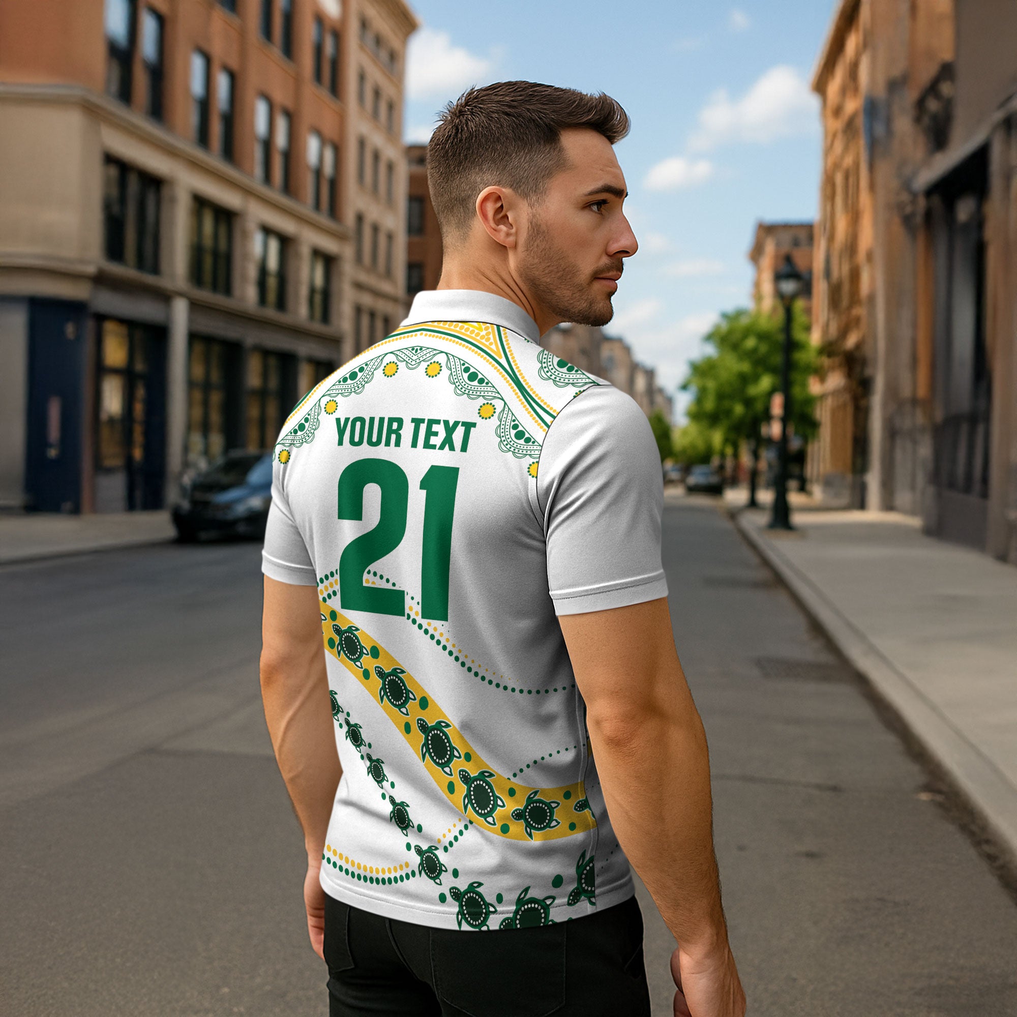 2026 Autumn Rugby Nations Australia Custom Zipper Polo Shirt Indigenous Turtle Aboriginal Dot Art