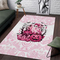 Aboriginal Pink Ghost Pumpkin Area Rug Aboriginal Halloween Wear Pink