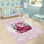 Aboriginal Pink Ghost Pumpkin Area Rug Aboriginal Halloween Wear Pink