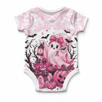 Aboriginal Pink Ghost Pumpkin Baby Onesie Aboriginal Halloween Wear Pink