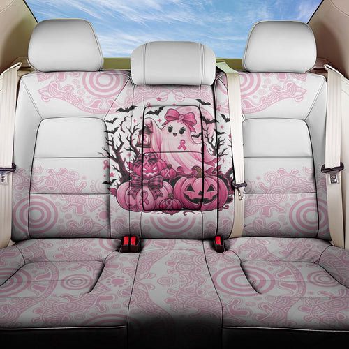 Aboriginal Pink Ghost Pumpkin Back Car Seat Cover Aboriginal Halloween Wear Pink