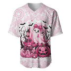 Aboriginal Pink Ghost Pumpkin Baseball Jersey Aboriginal Halloween Wear Pink