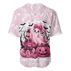 Aboriginal Pink Ghost Pumpkin Baseball Jersey Aboriginal Halloween Wear Pink