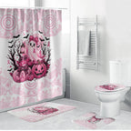 Aboriginal Pink Ghost Pumpkin Bathroom Set Aboriginal Halloween Wear Pink