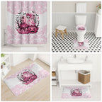Aboriginal Pink Ghost Pumpkin Bathroom Set Aboriginal Halloween Wear Pink
