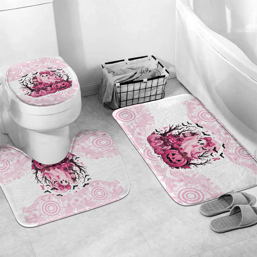 Aboriginal Pink Ghost Pumpkin Bathroom Set Aboriginal Halloween Wear Pink