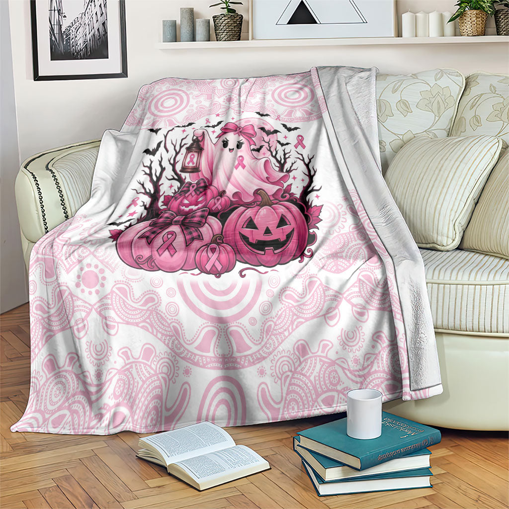 Aboriginal Pink Ghost Pumpkin Blanket Aboriginal Halloween Wear Pink
