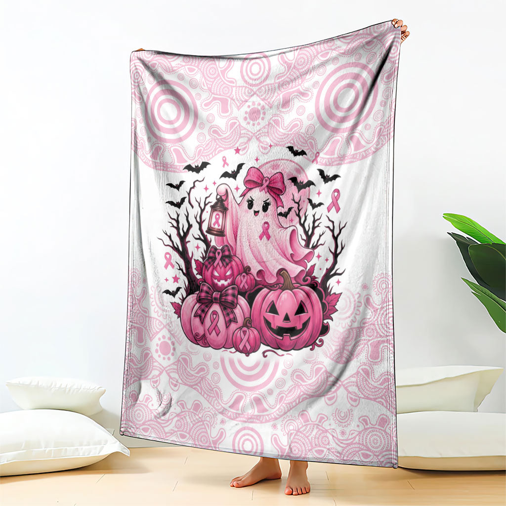 Aboriginal Pink Ghost Pumpkin Blanket Aboriginal Halloween Wear Pink