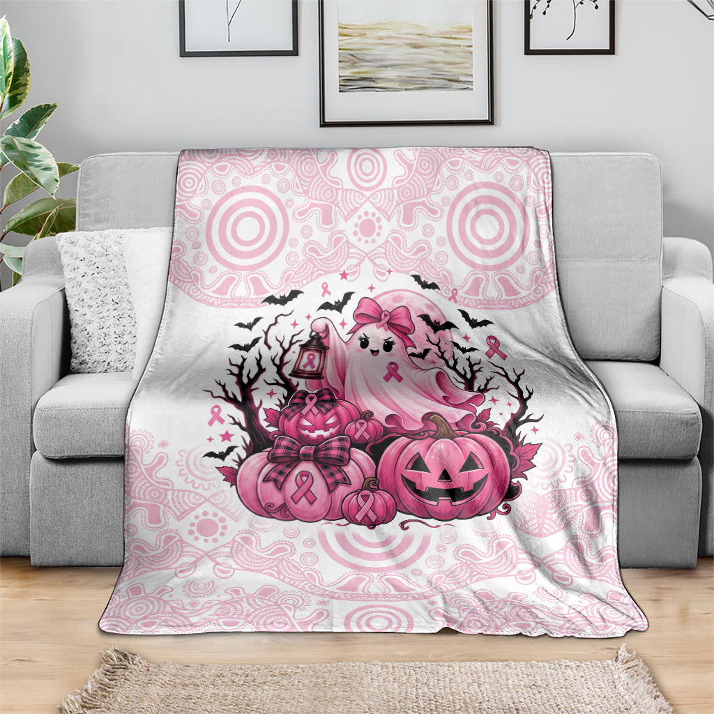 Aboriginal Pink Ghost Pumpkin Blanket Aboriginal Halloween Wear Pink