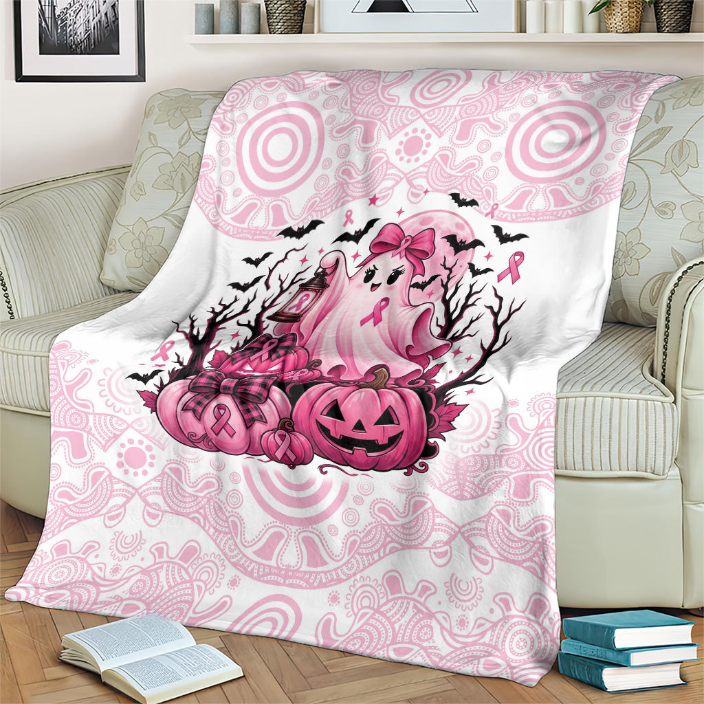 Aboriginal Pink Ghost Pumpkin Blanket Aboriginal Halloween Wear Pink