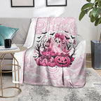 Aboriginal Pink Ghost Pumpkin Blanket Aboriginal Halloween Wear Pink