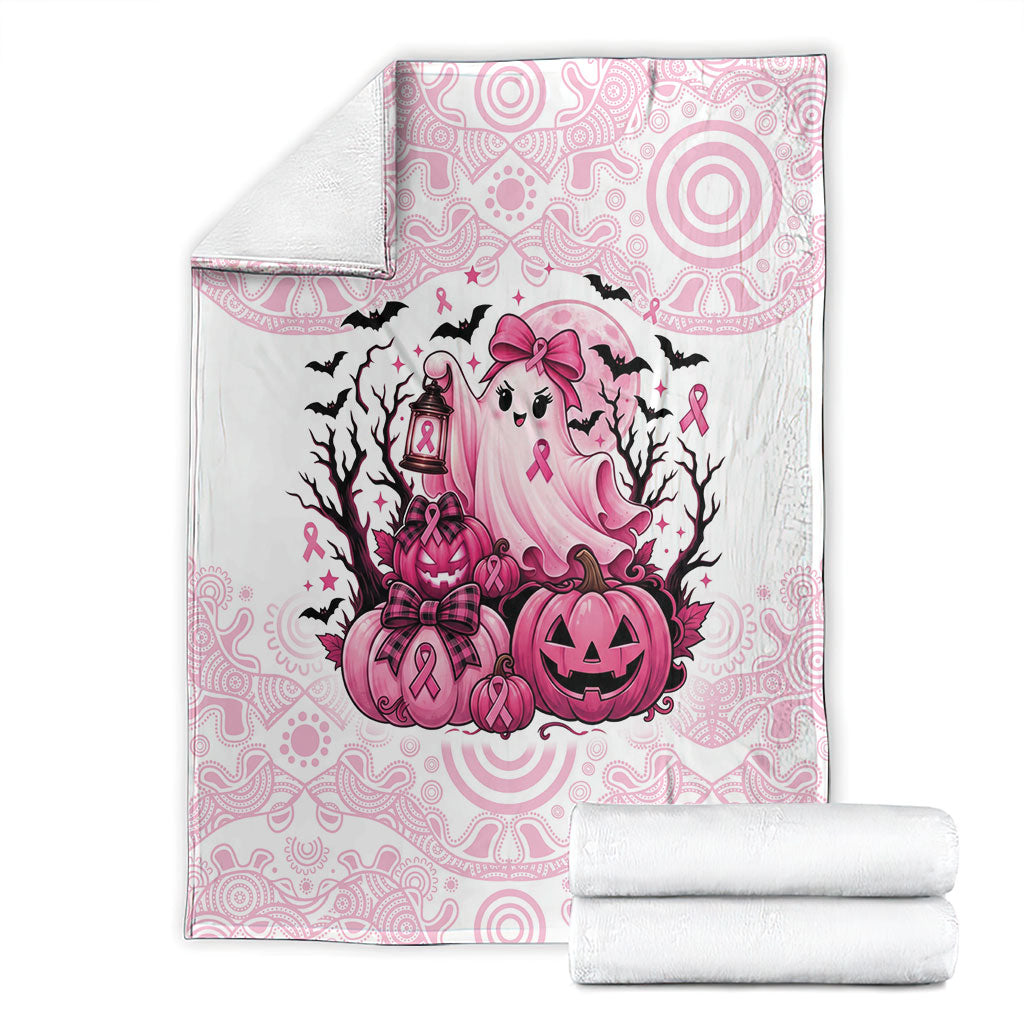 Aboriginal Pink Ghost Pumpkin Blanket Aboriginal Halloween Wear Pink