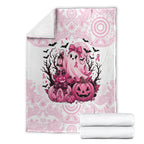 Aboriginal Pink Ghost Pumpkin Blanket Aboriginal Halloween Wear Pink