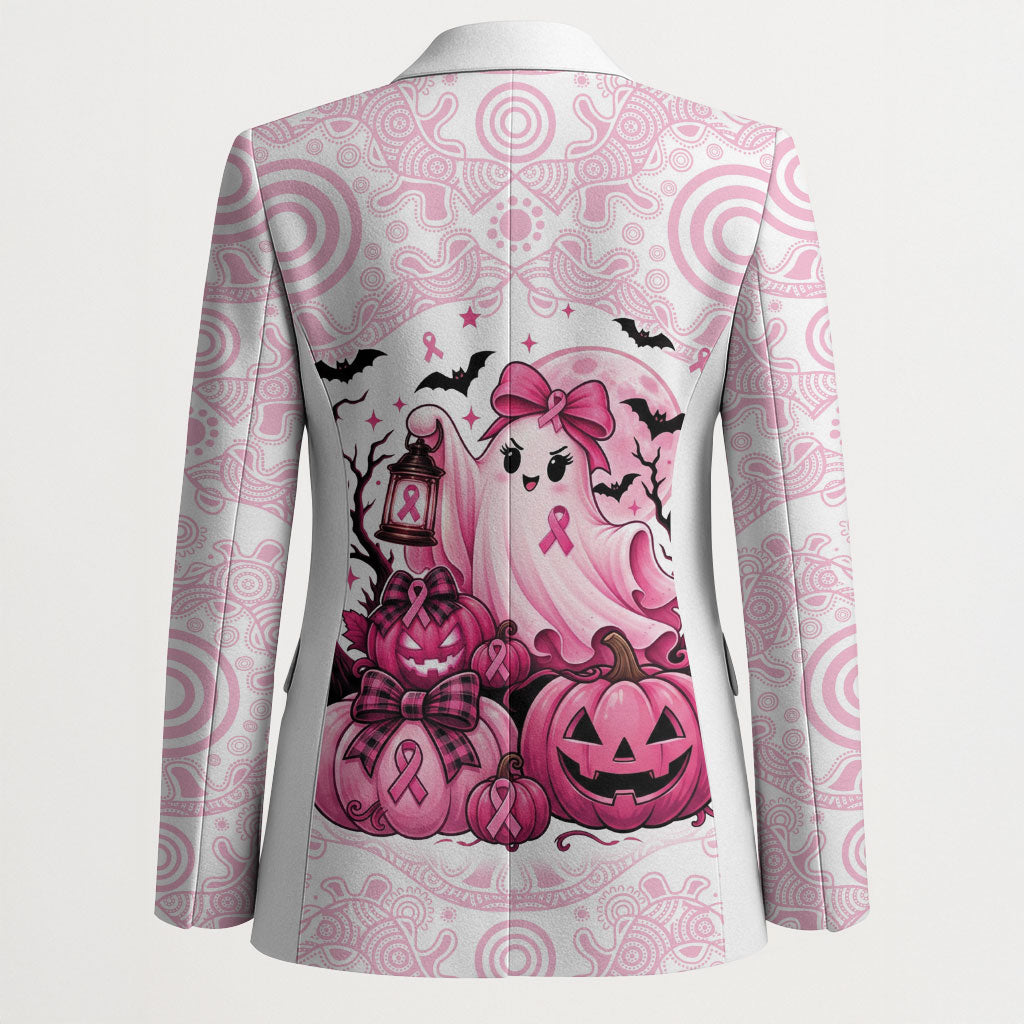 Aboriginal Pink Ghost Pumpkin Blazer Aboriginal Halloween Wear Pink