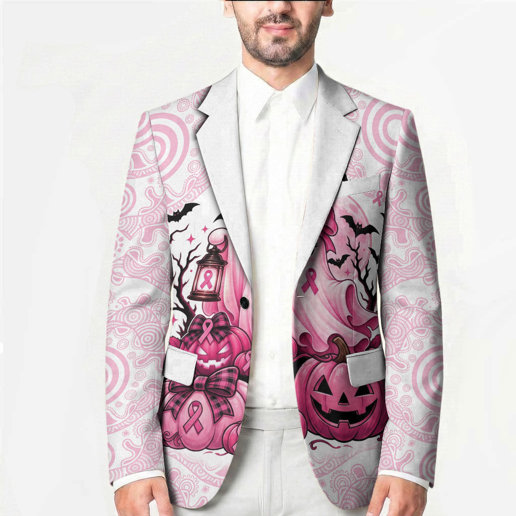 Aboriginal Pink Ghost Pumpkin Blazer Aboriginal Halloween Wear Pink