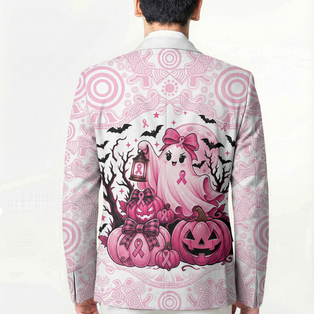 Aboriginal Pink Ghost Pumpkin Blazer Aboriginal Halloween Wear Pink