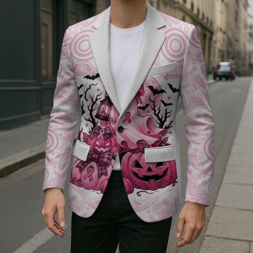 Aboriginal Pink Ghost Pumpkin Blazer Aboriginal Halloween Wear Pink