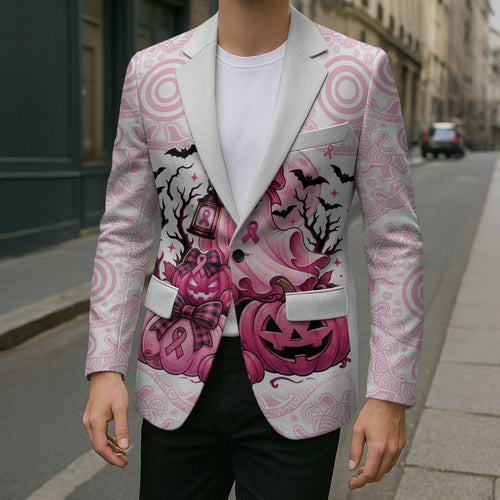 Aboriginal Pink Ghost Pumpkin Blazer Aboriginal Halloween Wear Pink