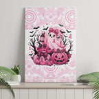 Aboriginal Pink Ghost Pumpkin Canvas Wall Art Aboriginal Halloween Wear Pink