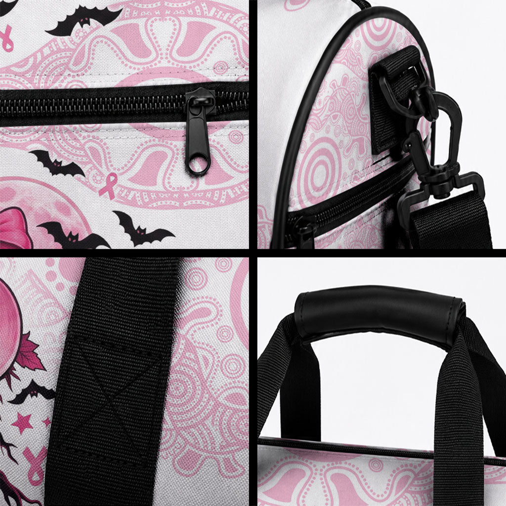 Aboriginal Pink Ghost Pumpkin Duffle Bag Aboriginal Halloween Wear Pink