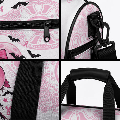 Aboriginal Pink Ghost Pumpkin Duffle Bag Aboriginal Halloween Wear Pink