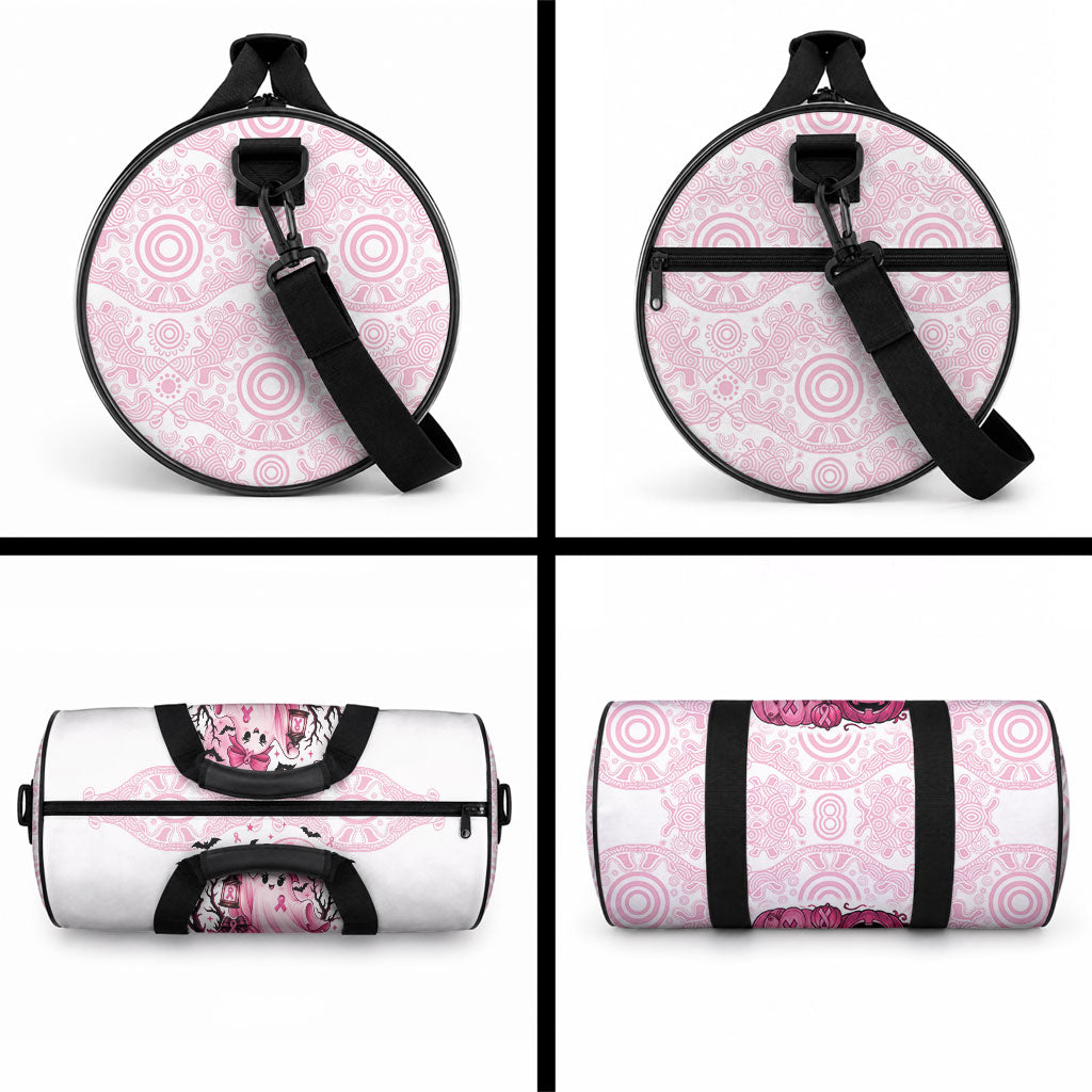 Aboriginal Pink Ghost Pumpkin Duffle Bag Aboriginal Halloween Wear Pink