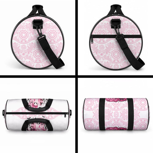 Aboriginal Pink Ghost Pumpkin Duffle Bag Aboriginal Halloween Wear Pink