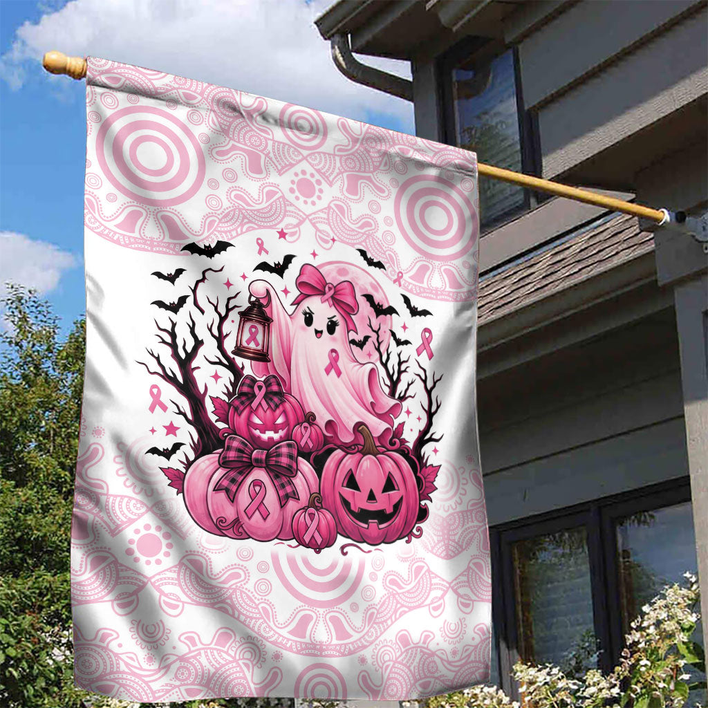 Aboriginal Pink Ghost Pumpkin Garden Flag Aboriginal Halloween Wear Pink