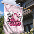 Aboriginal Pink Ghost Pumpkin Garden Flag Aboriginal Halloween Wear Pink