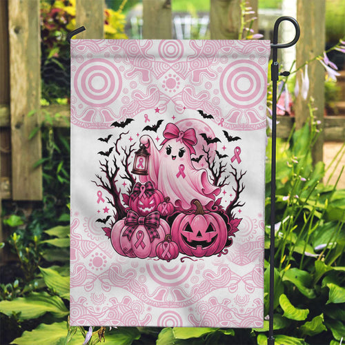 Aboriginal Pink Ghost Pumpkin Garden Flag Aboriginal Halloween Wear Pink