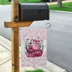 Aboriginal Pink Ghost Pumpkin Garden Flag Aboriginal Halloween Wear Pink