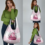 Aboriginal Pink Ghost Pumpkin Grocery Bag Aboriginal Halloween Wear Pink